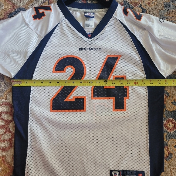 Broncos Kids‎ NFL Equipment Jersey #24 Bailey Large 14-16 Navy Orange White - Picture 6 of 7